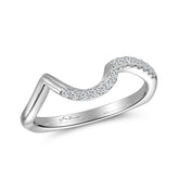 14K White Gold Diamond Contour Wedding Band